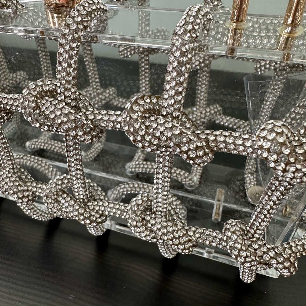 Transparent Rhinestone bag clutch - Picture 3 of 8